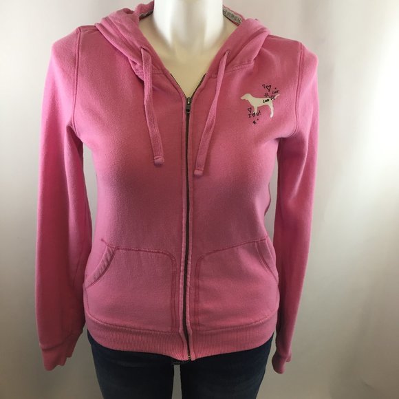 pink zip up sweatshirt
